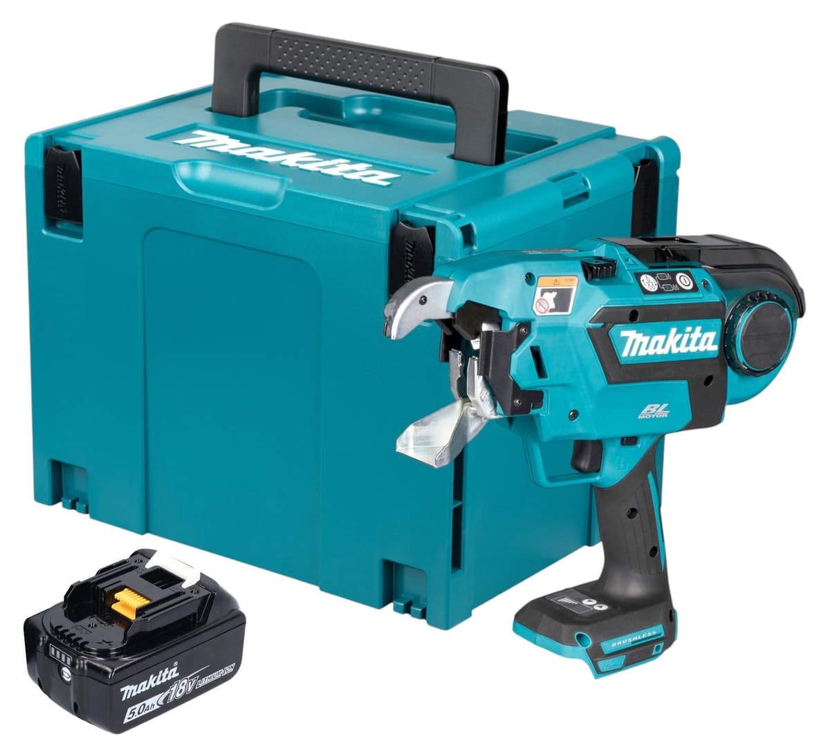 Makita DTR 181 T1J Akku Bewehrungsverbinder 18 V 0,8 mm Brushless + 1x Akku 5,0 Ah + Makpac - ohne Ladegerät