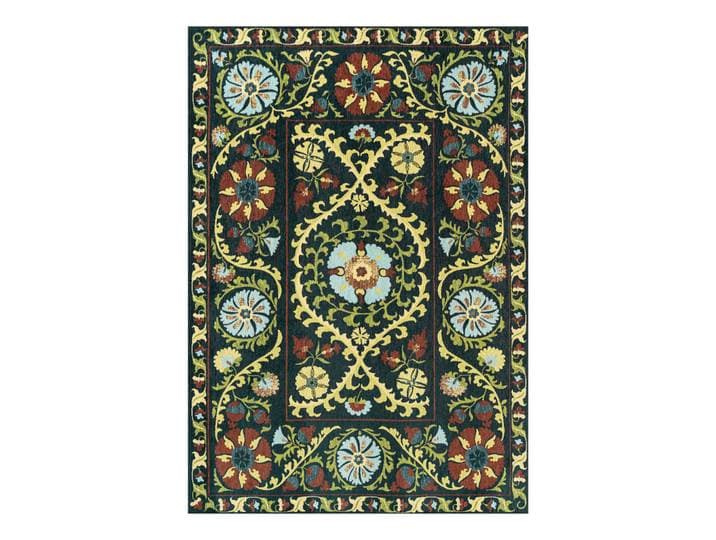 Louis De Poortere Teppich Bavaria Antiquarian Suzani 140/200 cm, Grün, Ethno, Rechteckig, 140x200 cm, antistatisch, pflegeleicht, rutschfeste Unterfläche, für Fußbodenheizung geeignet, UV-beständig, waschbar, Teppiche und Böden, Teppiche