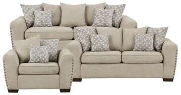 Fremont & Park Ezra Chenille 3-Piece Living Room Sofa Set with Decor Pillows