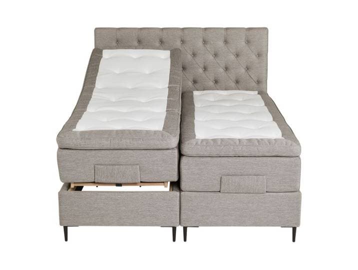 BOXSPRING lit complet relax CONTINENTAL taupe 2x90x200 cm ép.66 cm