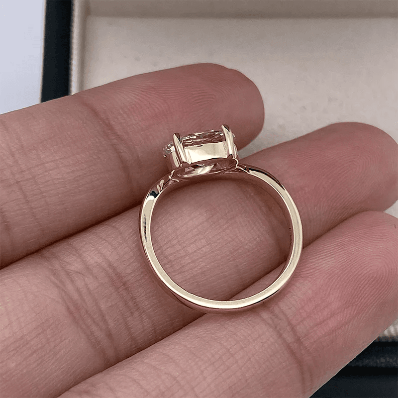 Rethyertp jewelry 1.00ct DEF/VS Oval Cut HPHT CVD Lab Grown Diamond Solitaire Engagement Ring 14K 10K Gold/925 White Silver Unique Ring