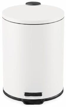 YUN 1.3 Gallon Round Trash Can with Lid, Stainless Steel Bathroom Waste Bin with Soft Close Pedal & Removable Inner Bucket