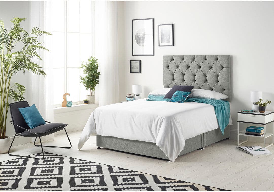 Rosalind Wheeler Copple Bed with Mattress Grey Double (4'6)