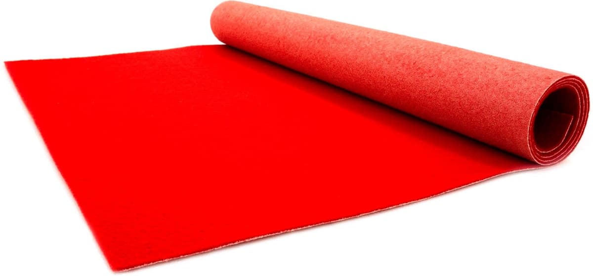 Läufer "PODIUM", rot, B:100cm H:2,6mm L:2.600cm, Polypropylen (PP), PRIMAFLOR-IDEEN IN TEXTIL, Teppiche, Läufer, Breite 100 cm, robuster Nadelfilz, Uni-Farben rot B : 100cm 1 Stk., 2,6mm, L: 2.600cm