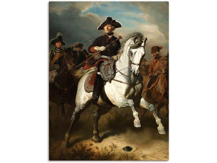 Artland Friedrich der Grosse zu Pferde. 1861 Menschen 1 Stk. tlg. als Leinwandbild, Poster in verschied. Grössen