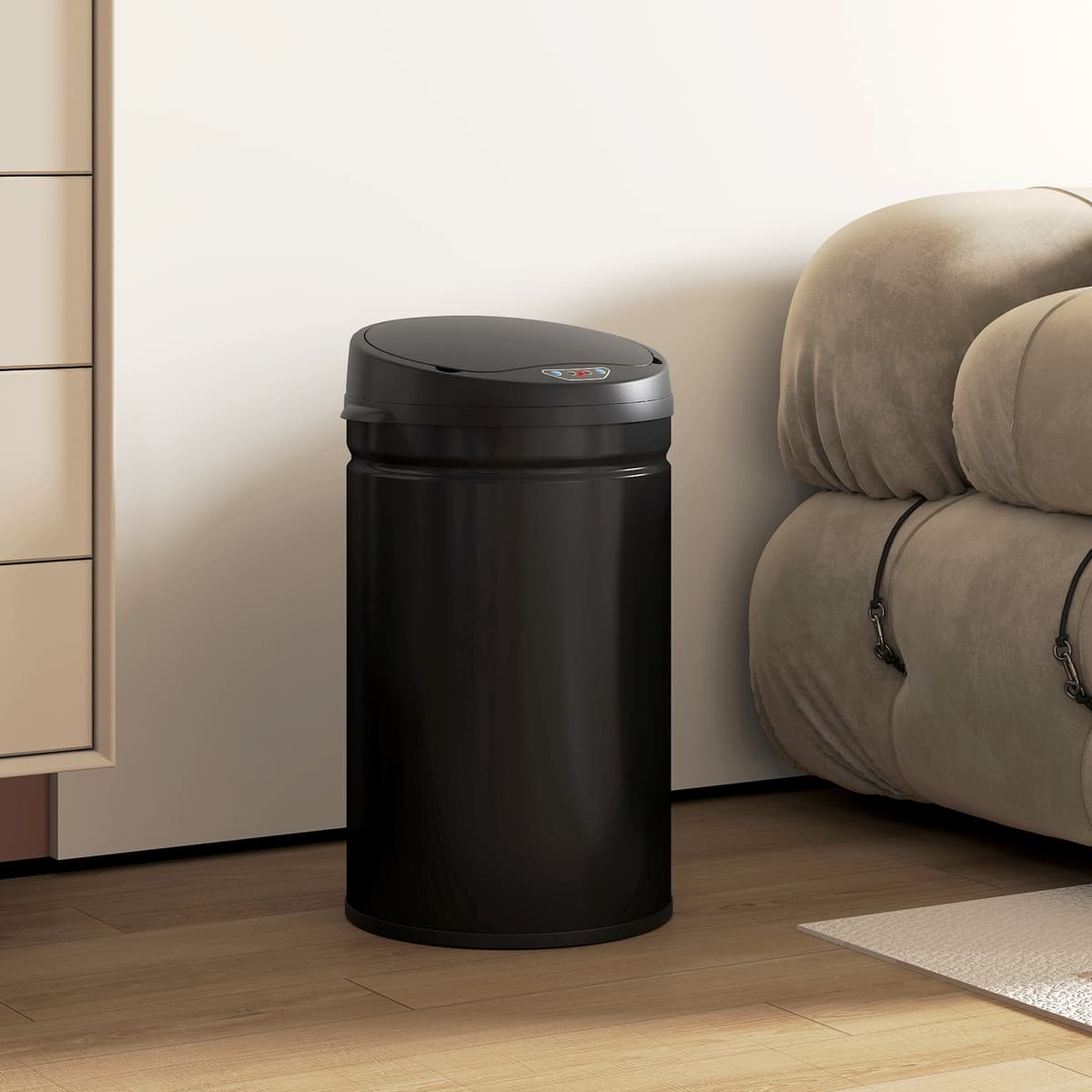 Homcom Bidone della Spazzatura da Cucina Automatico 30 L Sensore Infrarossi Chiusura Automatica Antimacchie Acciaio Inox Nero   Aosom Italy