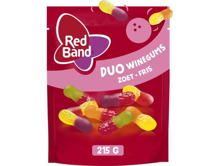 Red Band Winegum Duo Zoet Fris - 215 g