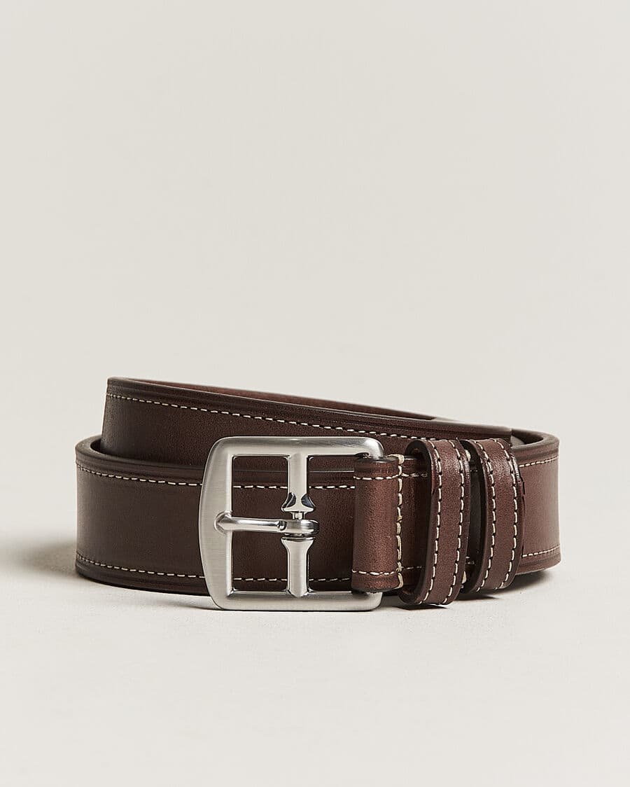 Anderson's Bridle Stiched 3,5 cm Leather Belt Brown men 80 Brun