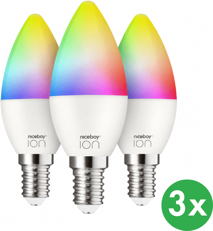Žiarovky Niceboy ION SmartBulb RGB, 6 W, E14, 3 ks