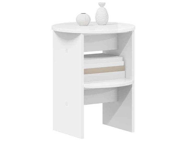 Intérieur Meuble d'appoint 2 pc Blanc Brillant Ø40 x 50 cm - Cabinet salon FR&9540