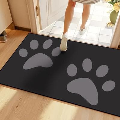 Inspired Living Cat Paw Print Doormat Absorbent Door Mat Washable Entryway Rug 3 60x90cm