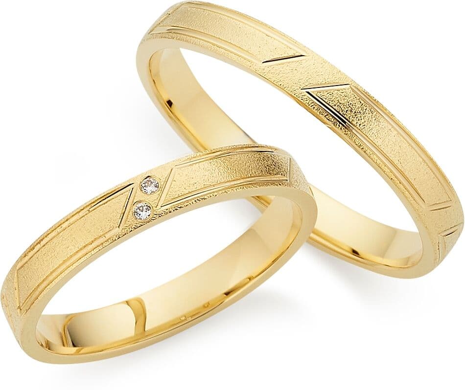 Trauring PHÖNIX "Schmuck Partnerring Ehering Verlobungsring Freundschaftsring" Gr. 50, gelbgoldfarben, Fingerringe, Damen, 50, 0,02 SI = kleine Einschlüsse mit Brillanten, Silber 925 (Sterlingsilber), 3mm, Trauring, Made in Germany - wahlweise mit oder oh