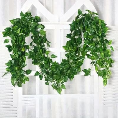 Inspire Select 30pcs Artificial Ivy Leaf Hanging Vines Faux Greenery Garland For Home, Wedding & Wall Decor green Vines 13.1 Ft 2 Strings