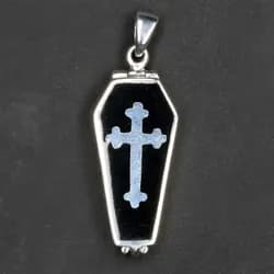 Drachensilber Sarg Medaillon Schmuck Anhänger aus Silber 925 - Silber