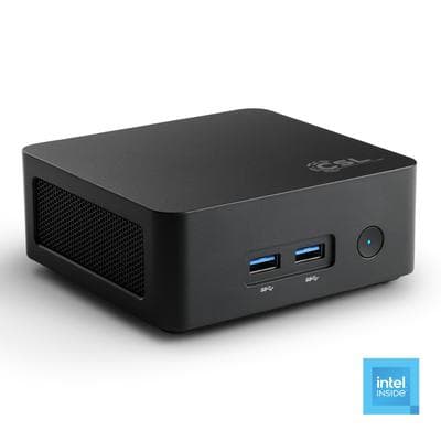 CSL PC "Narrow Box Black N100", schwarz, Microsoft Windows 11 Home (64 Bit), Intel UHD-grafik, 16 GB RAM 2.000 GB SSD, Desktop-PCs, PC