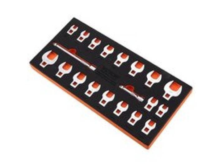 VEVOR Ensemble de Clés à Pattes d’Oie 20PCs, Entraînement 9,5 mm, Métrique 10-22 mm SAE 9,5-22 mm, Clé Pied de Biche en Acier 40Cr, 2 Barres d’Extension, Compatible avec Clé Dynamométrique Réparation