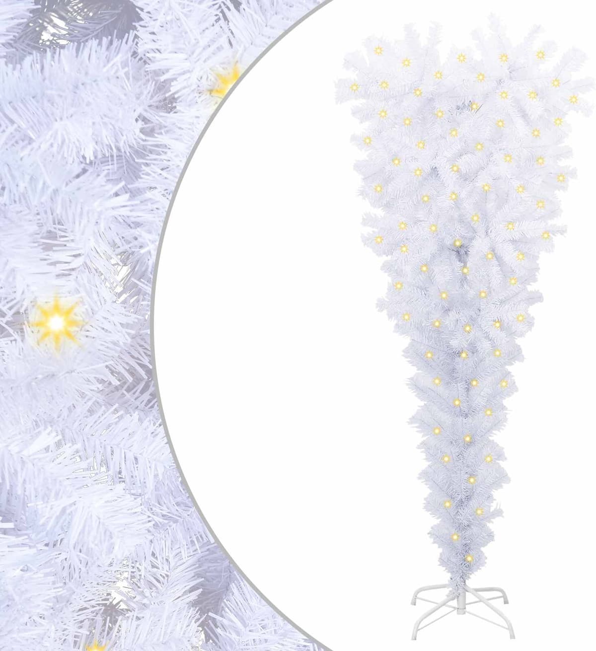 vidaXL Sapin de Noël artificiel avec 150 LED Blanc 150 cm PVC et Acier