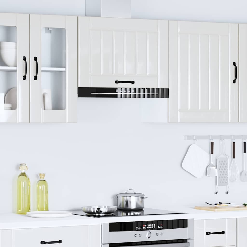 vidaXL Armoire murale de cuisine Lucca blanc brillant bois ingénierie