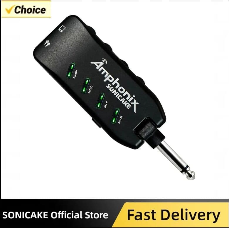 SONICAKE Bluetooth Headphone Guitar Amplifier Plug-In USB Chargable Portable Pocket Carry-On Bedroom Multi-Effects QAP-10