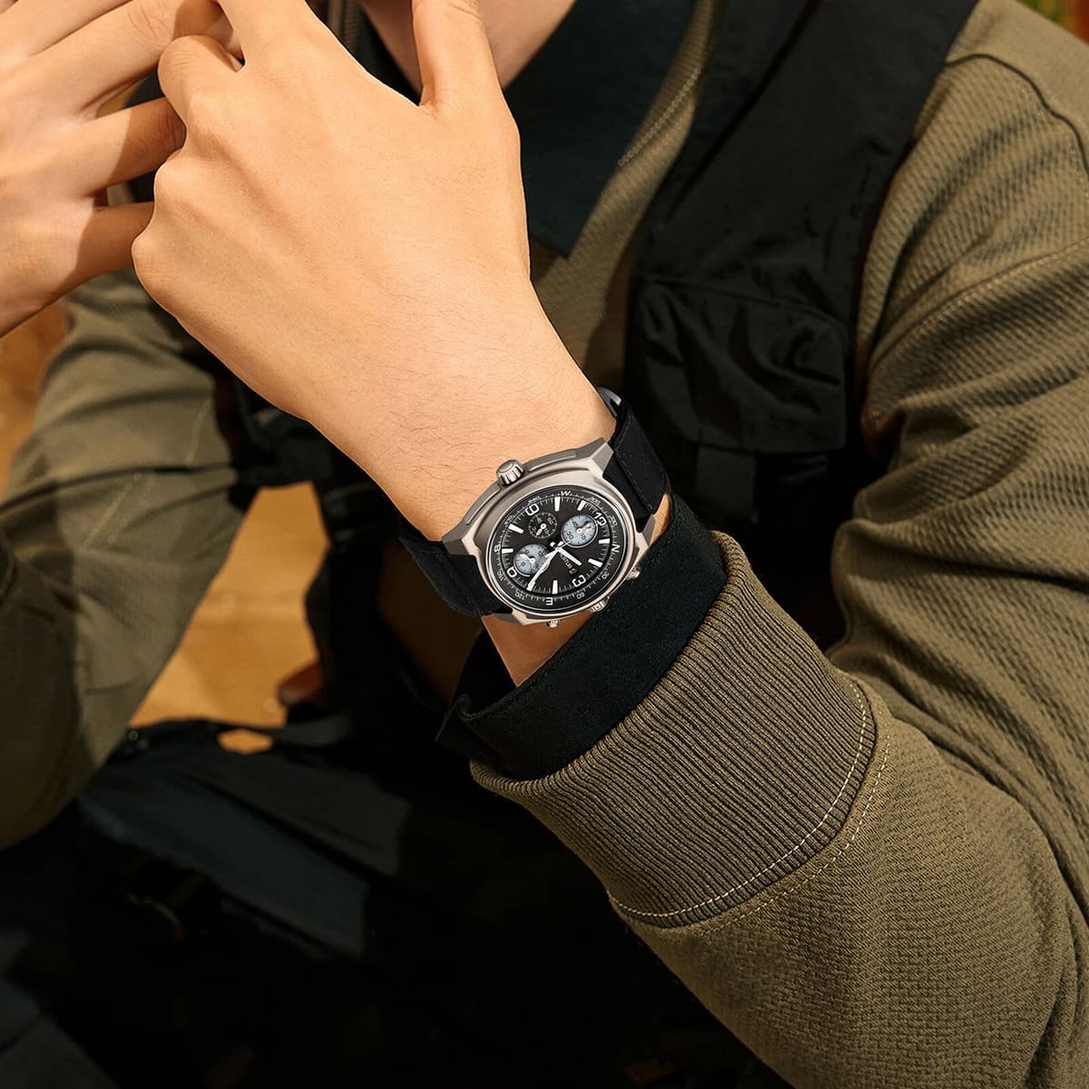 Hestur Titanium Quartz Men's Watch Field, Japan Movement Wrist Watches Solar Automatic Waterproof Luminous Sapphire high quality
