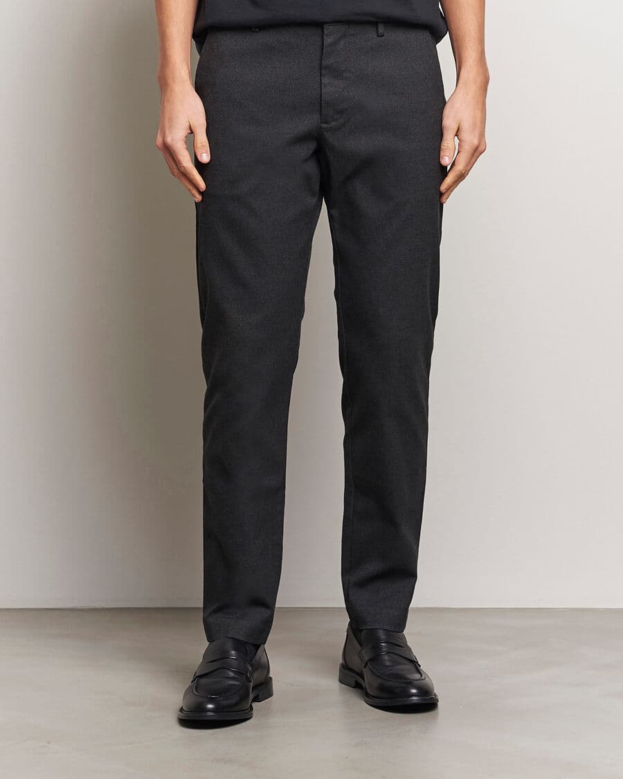 NN07 Theo Brushed Cotton Trousers Black Multi men W34L34 Sort