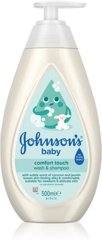 Johnson's® Comfort Touch παιδικό τζελ και σαμπουάν πλυσίματος 2 σε 1 για παιδιά 500 ml