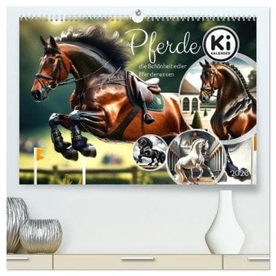 Pferde - die Schönheit edler Pferderassen (hochwertiger Premium Wandkalender 2026 DIN A2 quer), Kunstdruck in Hochglanz