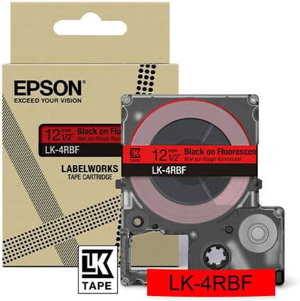 Epson LK-4RBF fita preta sobre vermelho fluorescente 12mm