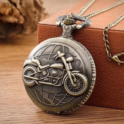 Uplift Picks Retro Motorcycle Pocket Watch Quartz Vintage Motorbike Design Pendant Watch Retro Motorcycle Pocket Watch Quartz Vintage Motorbike Design Pendant Watch
