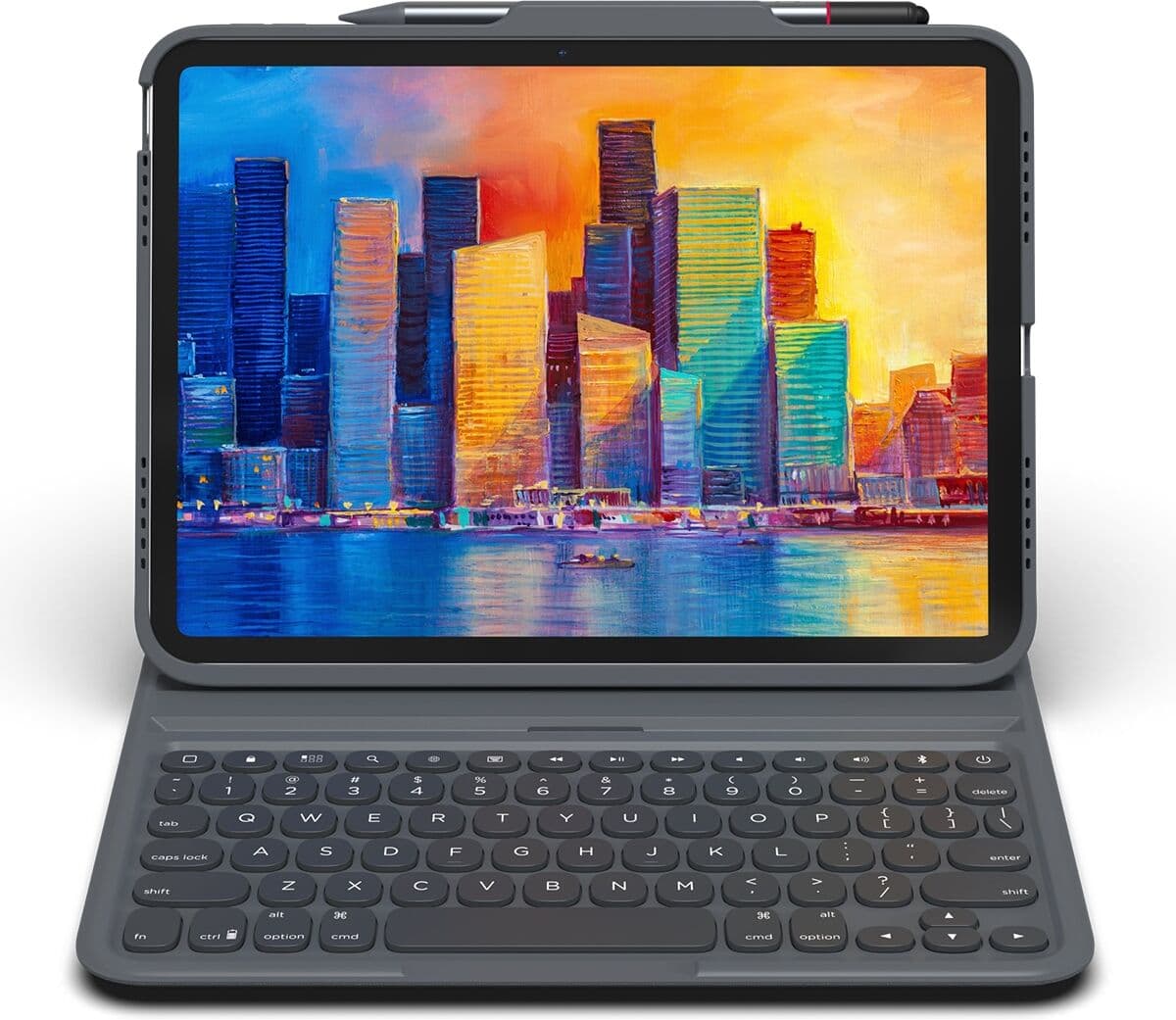 Zagg Funda con teclado Pro Keys para iPad 10,9 (10ª Gen.). Gris oscuro
