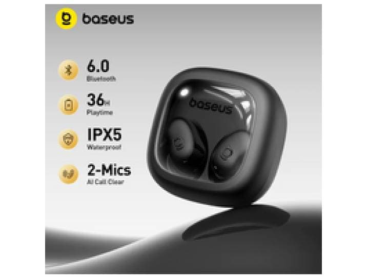 Baseus Bass WM02s Draadloze oordopjes Bluetooth 6.0 TWS-oortelefoons Mini en compact Comfortabel draagbaar, 36 uur lange batterijduur IPX5