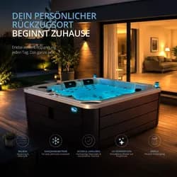 Sonderaktion!!! Eclipse Outdoor SPA Whirlpool CALMA Grau 220 x 220 cm für 5 Personen, Whirlpool: Whirlpool + Abdeckung