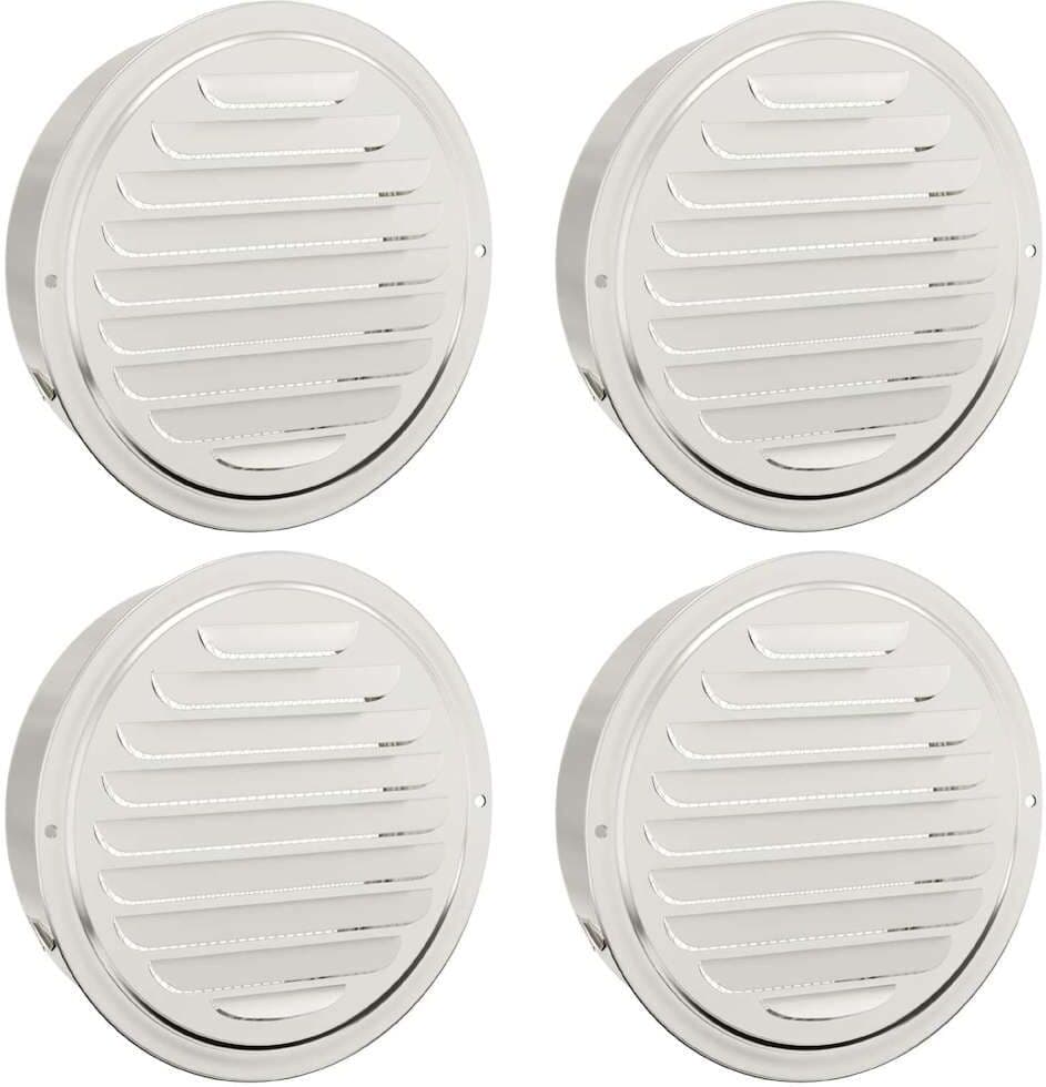 vidaXL Couvre-vent Air 4 pièces Argent 200 mm Acier inoxydable