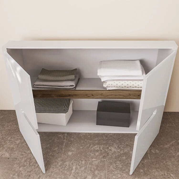 garneroarredamenti Comò 120x79h cm 2 ante bianco lucido Biancastagno