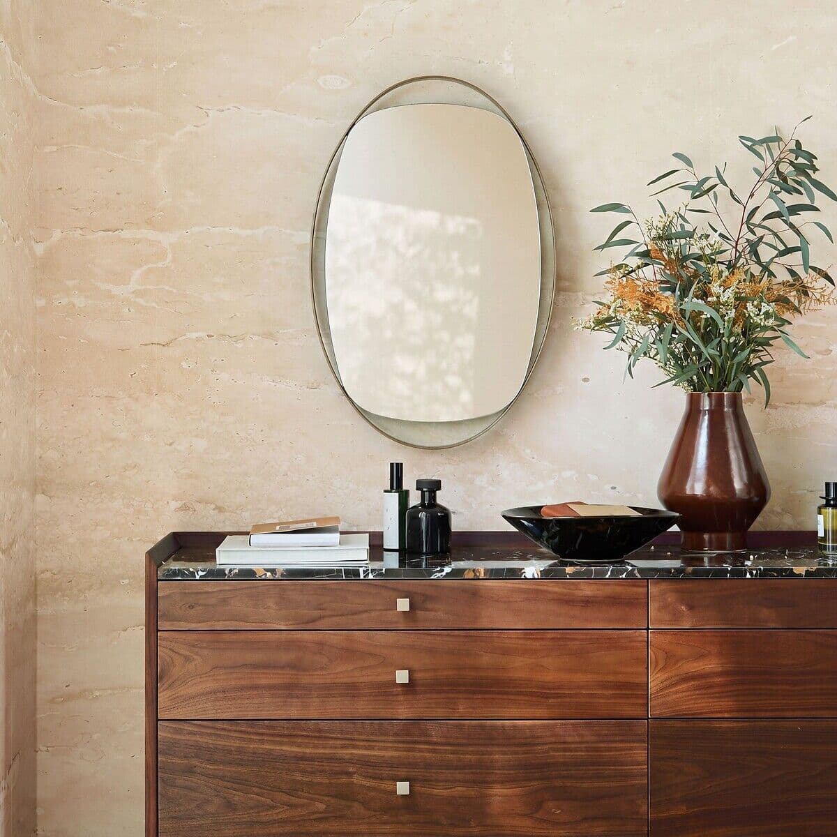 AM.PM Miroir ovale en inox brossé, hauteur 76 cm, AVOLA