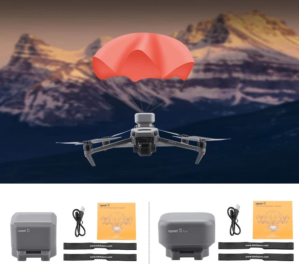 Skyarena Manti 3 Reusable Parachute for DJI Mavic Air 2 2S Mavic 3 Improve Safety for RC Camera Drone Quadcopter Slow Down fall Speed