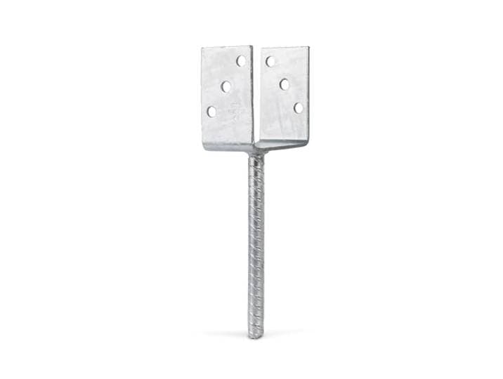 Alberts 214289 U-paalhouder met betonanker van wapeningsstaal thermisch verzinkt vrije breedte 101 mm lengte betonanker 200 mm