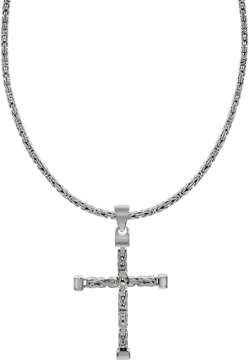 Kette mit Anhänger FIRETTI "Schmuck Geschenk Silber 925 Halsschmuck Halskette 4-kant Königskette", silber (silberfarben), Halsketten, Herren, Silber 925 (Sterlingsilber), L: 55 B: 2,2mm, Made in Germany, B:2,2mm