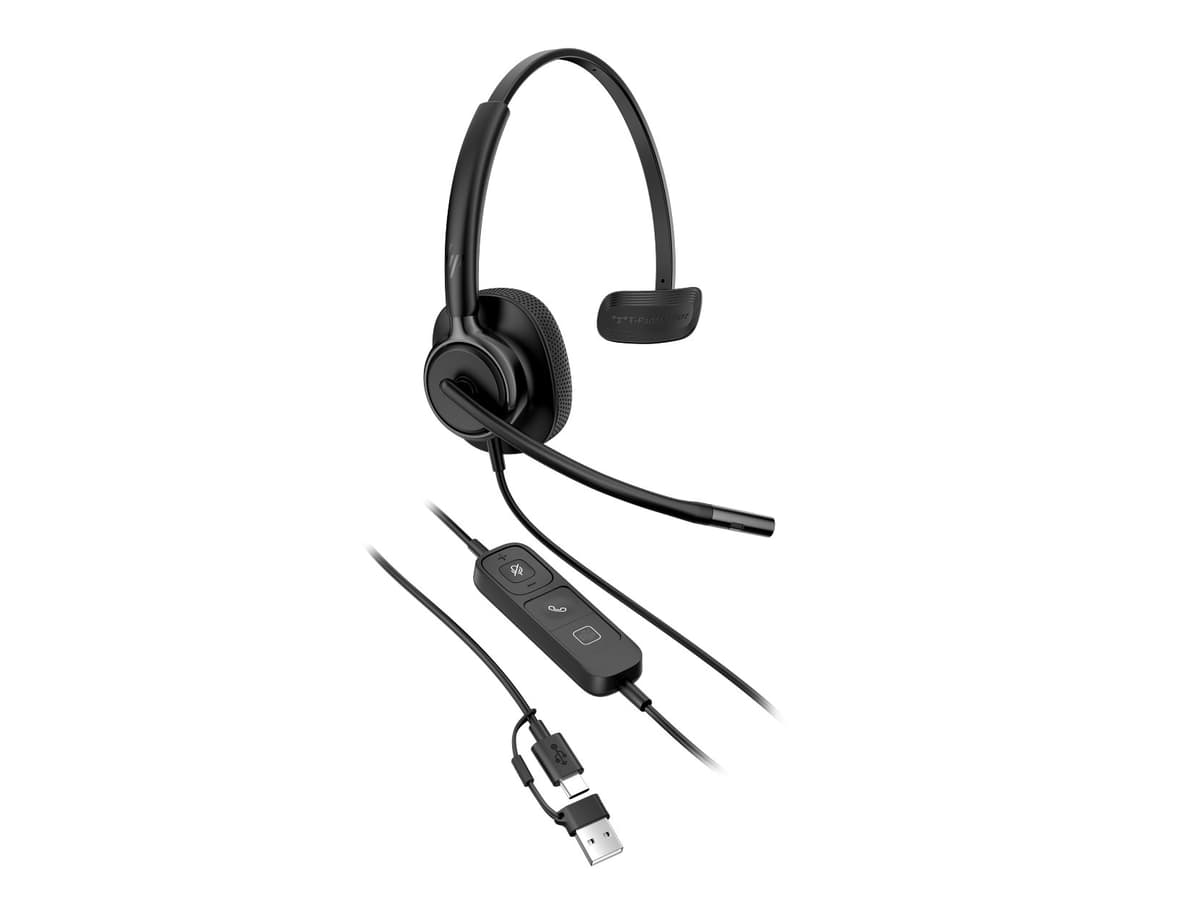 HP | Poly Mission 415 Mono-Headset USB-C/A, kabelgebunden, KI-Geräuschunterdrückung, Bulk-Verpackung (Kommerzielles Produkt) C01B2AA#AC3