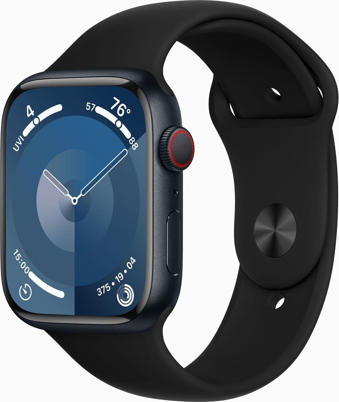 Apple Watch Series 9 Aluminium 45 mm (2023)   GPS   Midnatt   svart sportarmband M/L