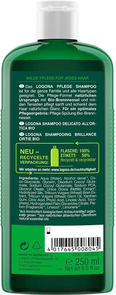 Logona Naturkosmetik Pflege Shampoo Bio-Brennnessel Gel 500 ml Unisex 500 ml Gel