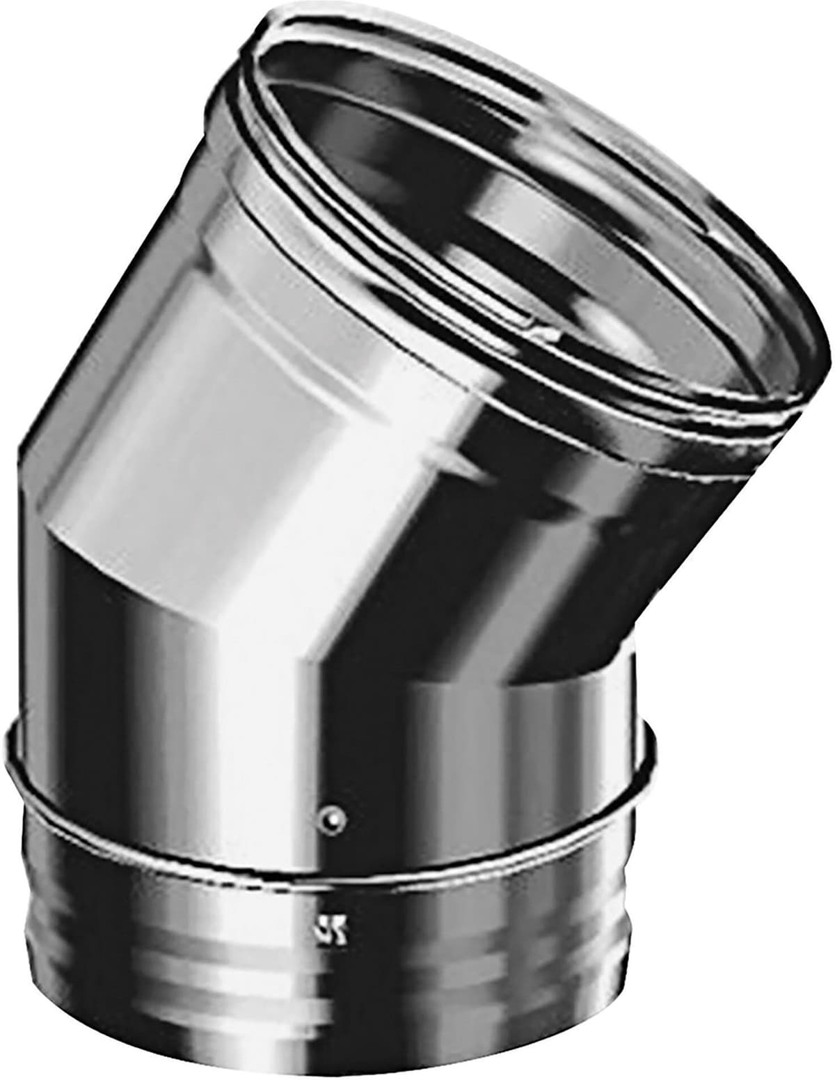 Camini Wierer CURVA INOX  A 30° Ø 18 cm IN ACCIAIO AISI 316