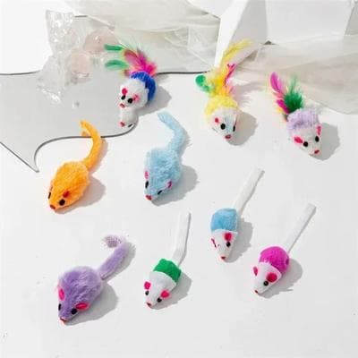 Inspired Finds WhiskerHunt Catnip Rattle Mouse Toys Set For Cats & Kittens mixed 200pcs