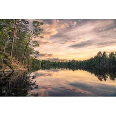 Fototapete PAPERMOON "Photo-Art CHRISTIAN LINDSTEN, LAKE TARMSJAPN, SCHWEDEN", bunt, B:5m L:2,8m, Vlies, Tapeten