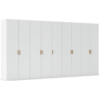 Kleiderschrank OTTO HOME "Schrank Möbel Schlafzimmer Garderobe Kinderzimmer WELTNEUHEIT ZELLARA", weiß (alpinweiß), B:405cm H:212cm T:54cm, Holzwerkstoff, Schränke, Kleiderschrank, PATENTIERTES SCHNELLMONTAGESYSTEM Griff Goldfarben MADE IN GERMANY