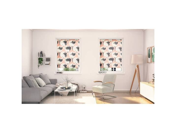home24 Klemmfix Verduisteringsrolgordijn Flower 45 x 150cm oranje