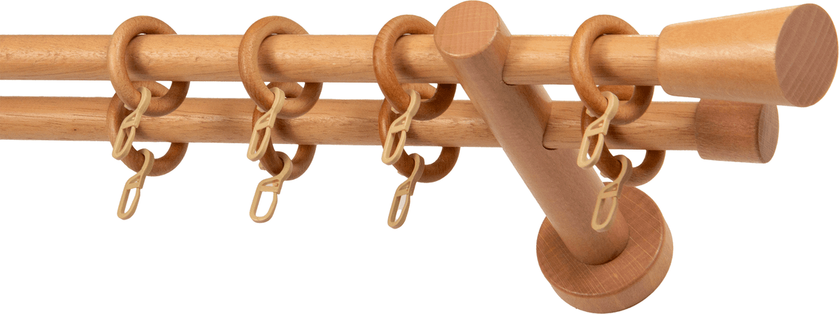 Gardinenstange GARESA "CLASSICO MOLIS", rot (rotbuchefarben), L:470cm, Gardinenstangen, Gardinenstange, Vorhanggarnitur, verlängerbar, Wandmontage, Keil, mit Ringe und Haken rotbuchefarben B/L: 470cm, 2 läufig