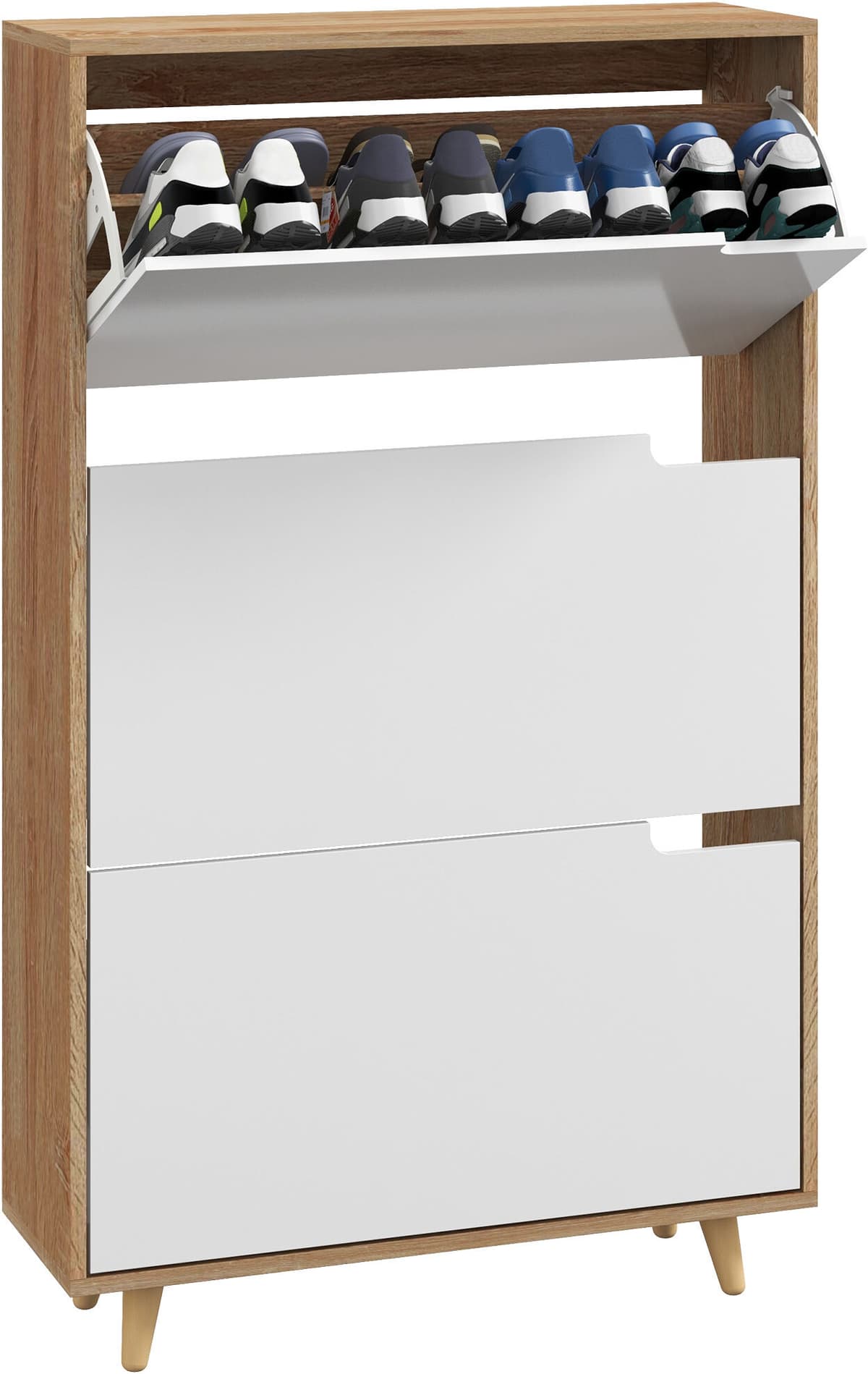 Altro Scarpiera Salvaspazio A 3 Cassetti Con Ripiano Regolabile Per 18-24 Paia Di Scarpe, 72x24x119cm, Bianco