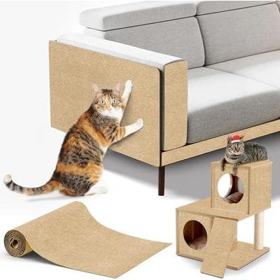 Inspired Living Self Adhesive Cat Scratch Carpet Sofa Protector khaki 30x200cm