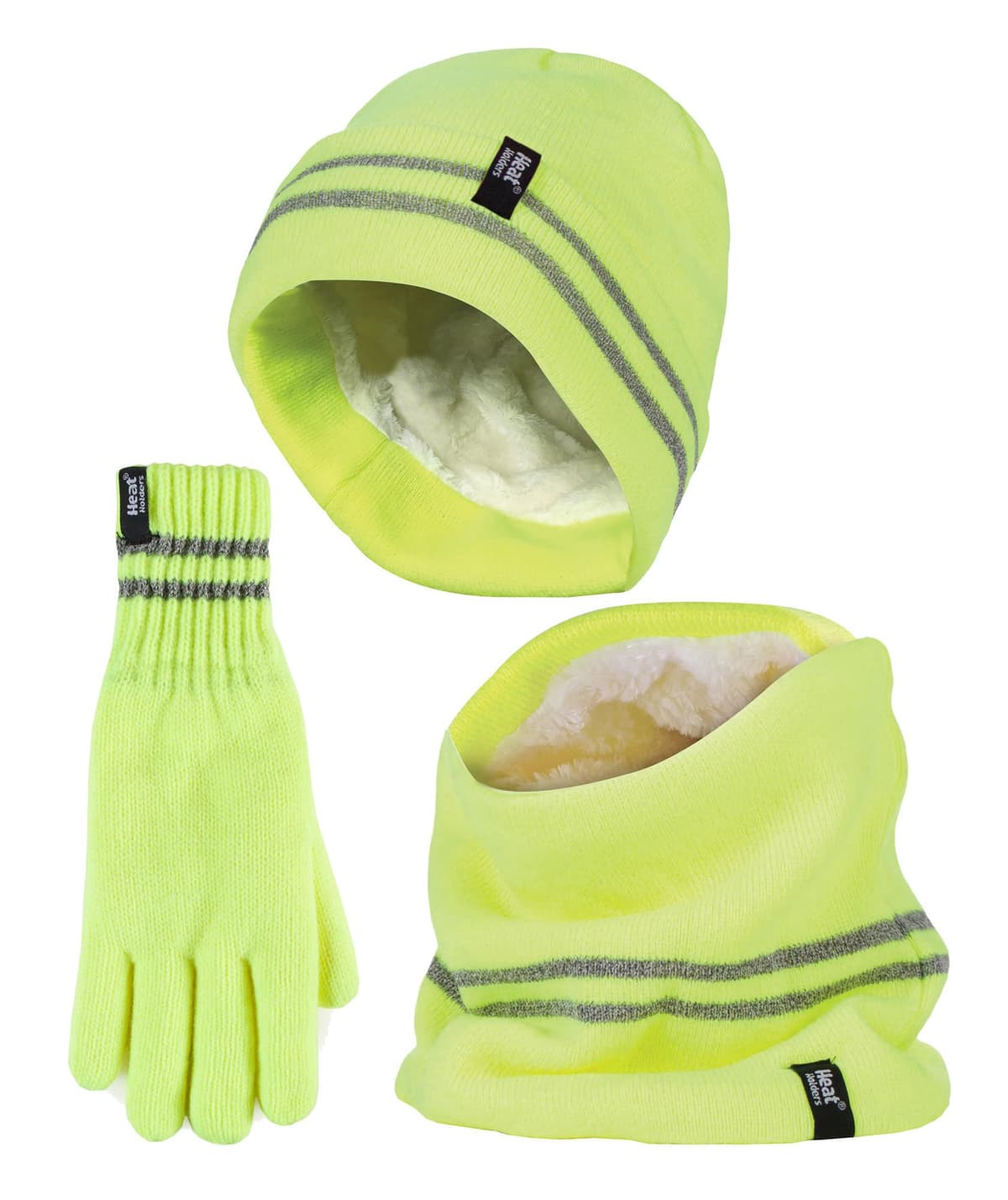Heat Holders - Heren Hi Vis Hoed, Nekwarmers & Handschoenen Set - Geel